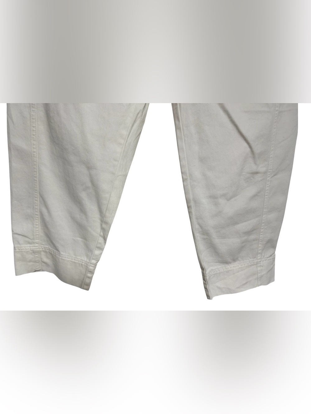 ZARA Women’s White Cotton Pull-On Pants Size L Relaxed Fit Drawstring NWOT - Picture 9 of 13